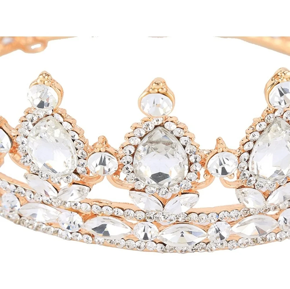 Gold Plated Crystal Rhinestone Full Circle Tiara Crown